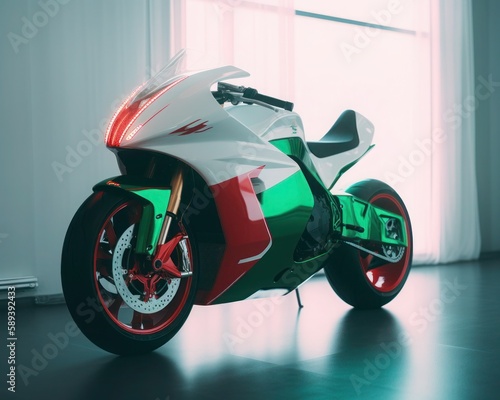 Majesstic Futuristic Motorcycle, Photography Style. Generative AI