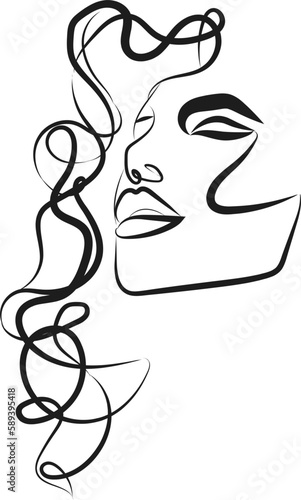 Line art women faces