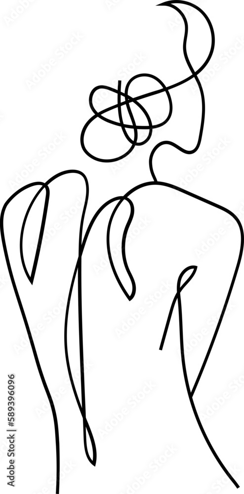 One Line Female Body Line Art Vector Woman One Line Female Body Line Art Vector Woman