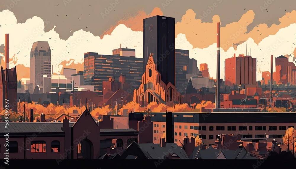Birmingham cityscape (ai generate)