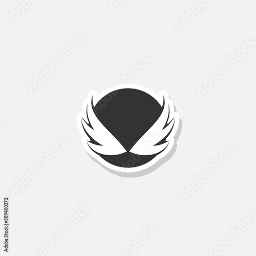 Wings circle logo sticker icon