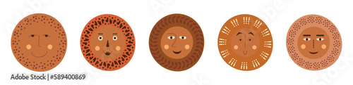 Male bizarre visage, abstract personage, mascot design, funny face, cute icon