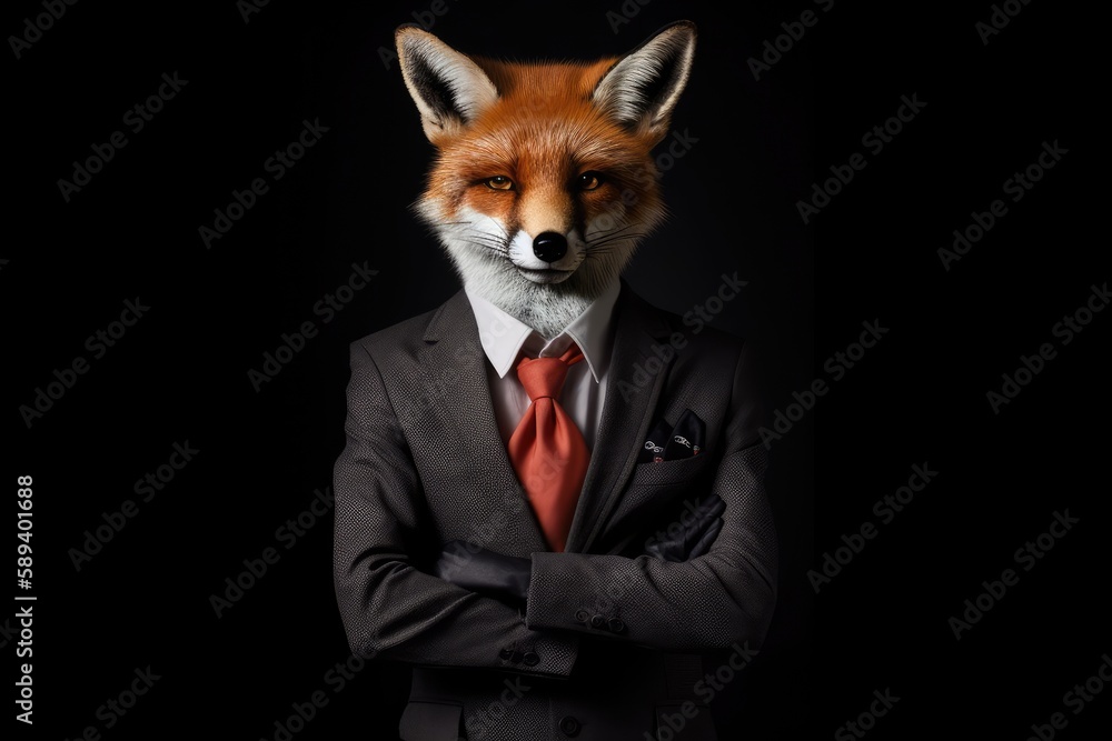 Obraz premium fox posing in business suit