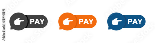 Pay button vector collection