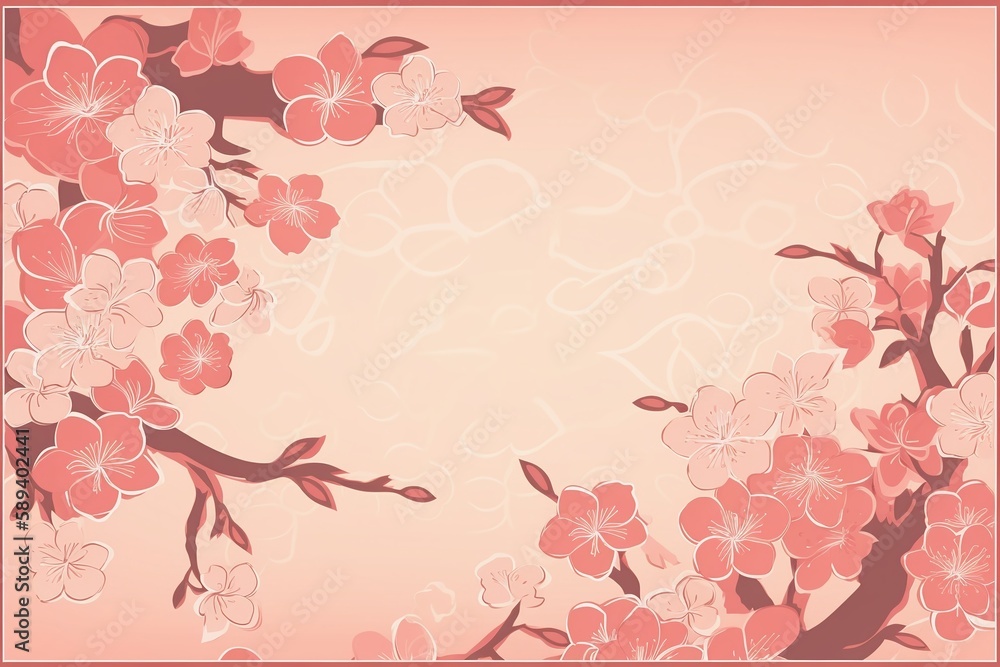 cherry blossom leaves and tree illustration cherry blossom leaves and tree illustration
