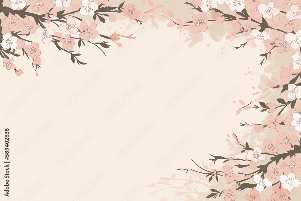 cherry blossom leaves and tree illustration cherry blossom leaves and tree illustration