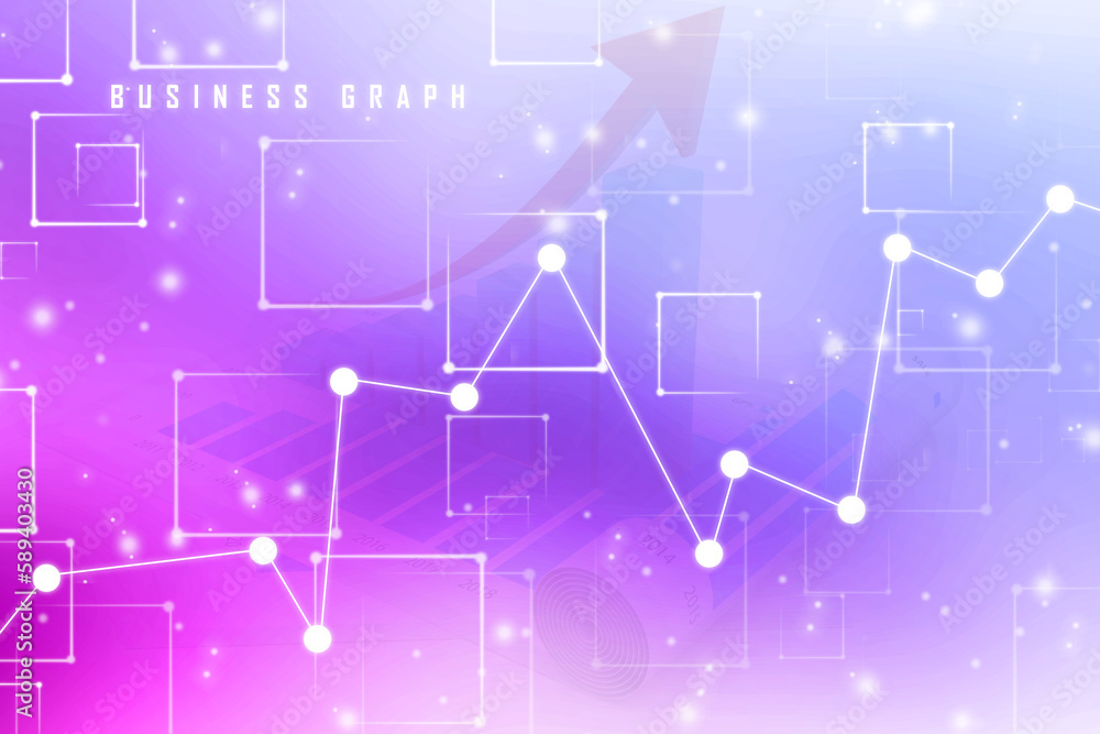 Poster Business Growth graph on technology background, Futuristic raise ...