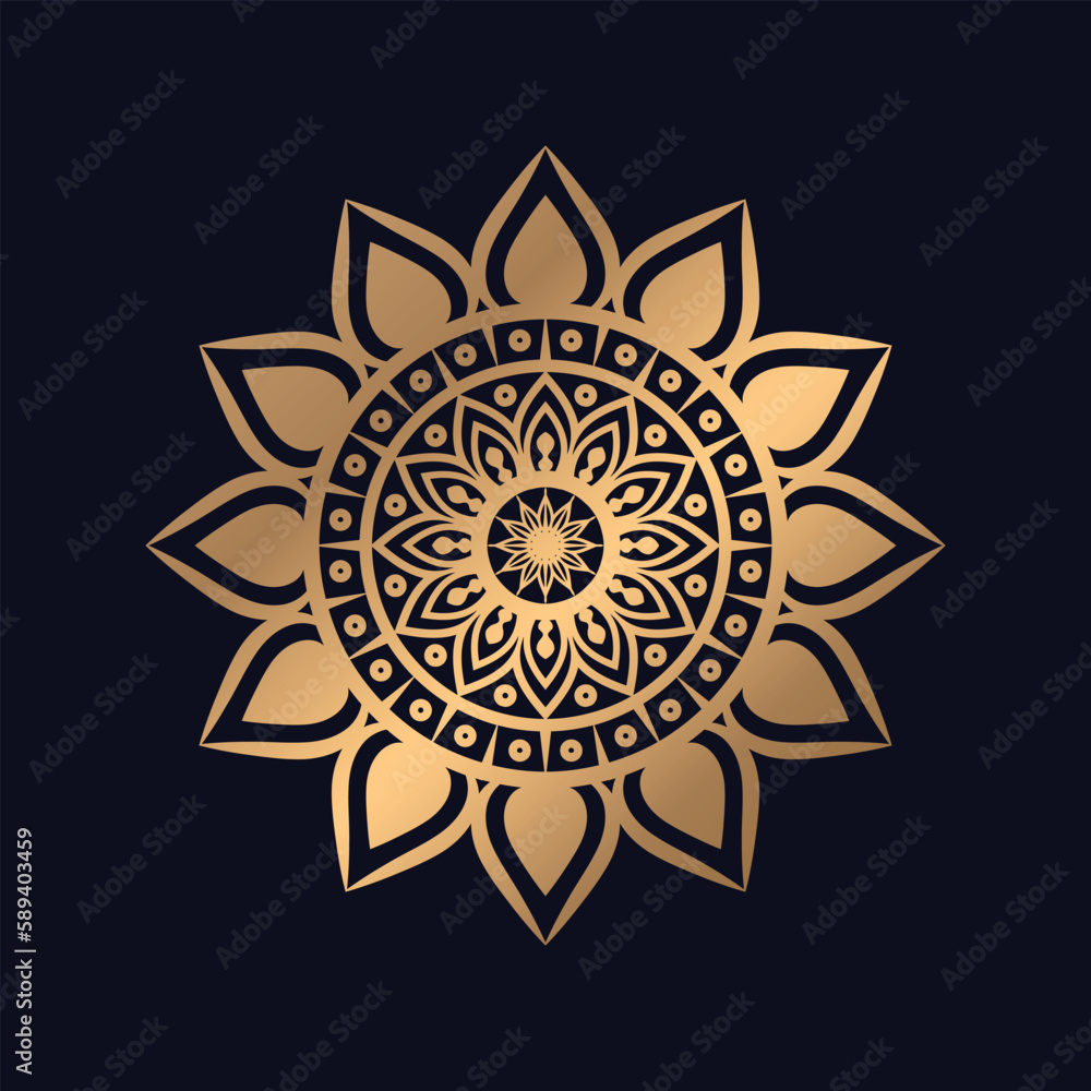 Luxury mandala background with golden arabesque pattern Background