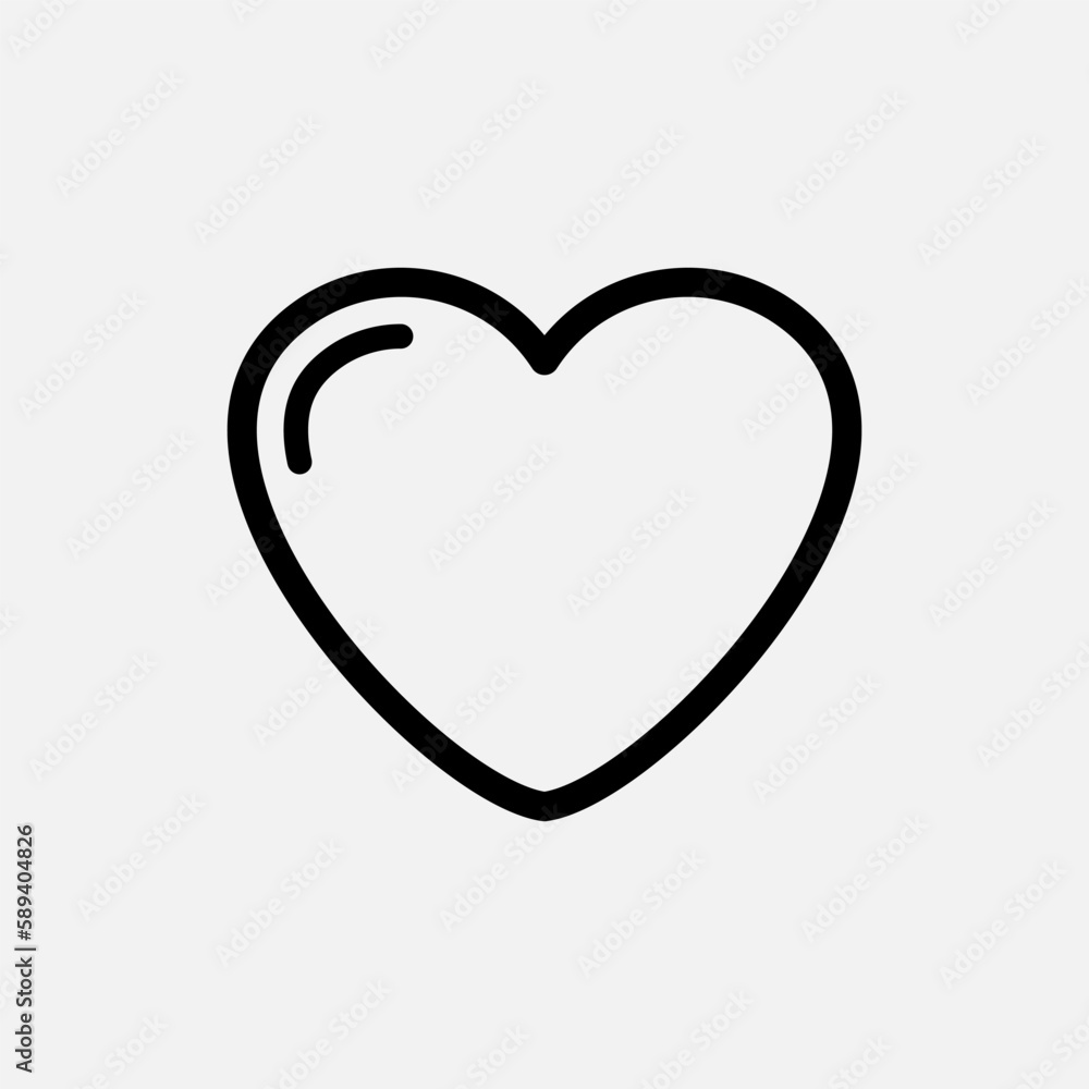 Heart Geometric Basic Shape Icon. Love  Symbol for Design, Presentation, Website or Apps Elements – Vector. 