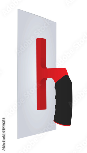 Metal trowel tool. vector illustration