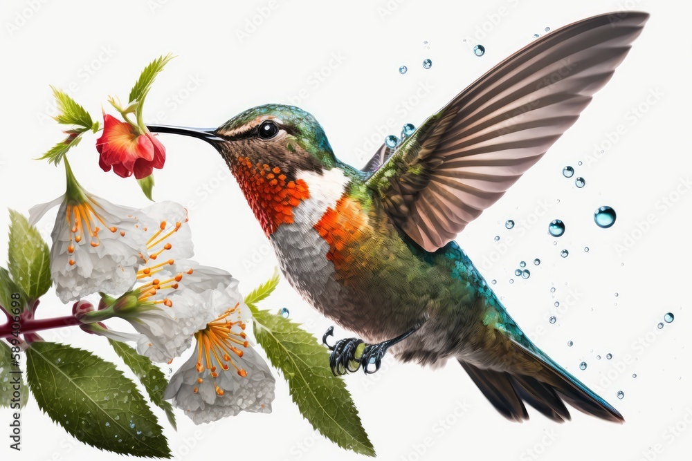 Obraz premium hummingbird and flower