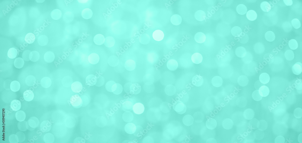 Defocused abstract aquamarine blured lights background