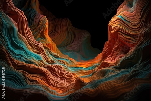 Colorful cavern prehistoric background illustration with Generative AI