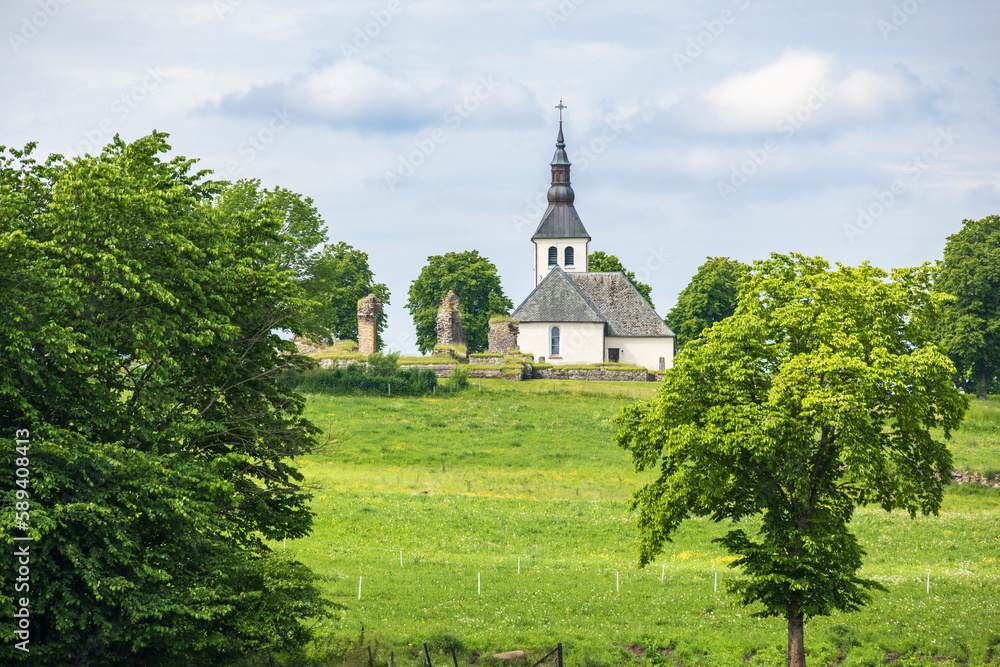 Gudhem Church on a hill in the countryside Gudhem Church on a hill in the countryside