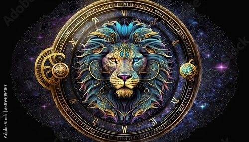 Lion zodiac illustration (ai generate)