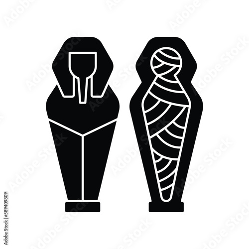 Mummy in Sarcophagus icon design. Egyptian mummy vector icon. isolated on white background. vector illustration
