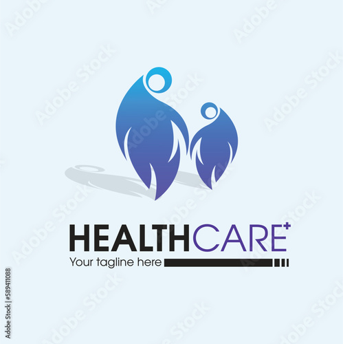 gynecology logo concept with mother and child holding hands can be used in anything relate to mother care or pediatric center. Cool medical logo symbol can be used in health care projects and posters.