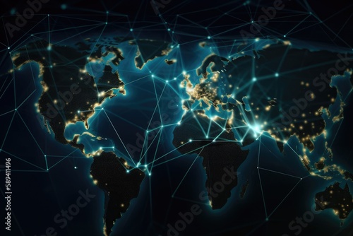 Worldmap Technology Network. Generative AI 