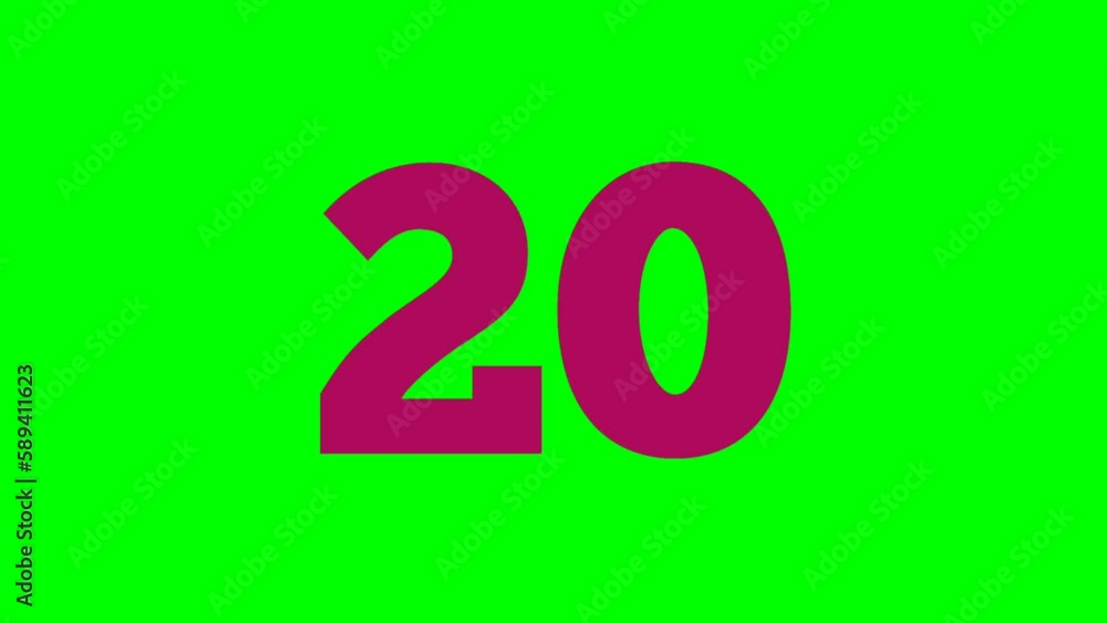 Number twenty 20 animation green screen.4k cartoon video number motion graphics for video elements Number twenty 20 animation green screen.4k cartoon video number motion graphics for video elements