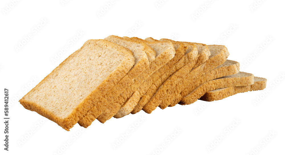 piles of white bread slices isolated piles of white bread slices isolated