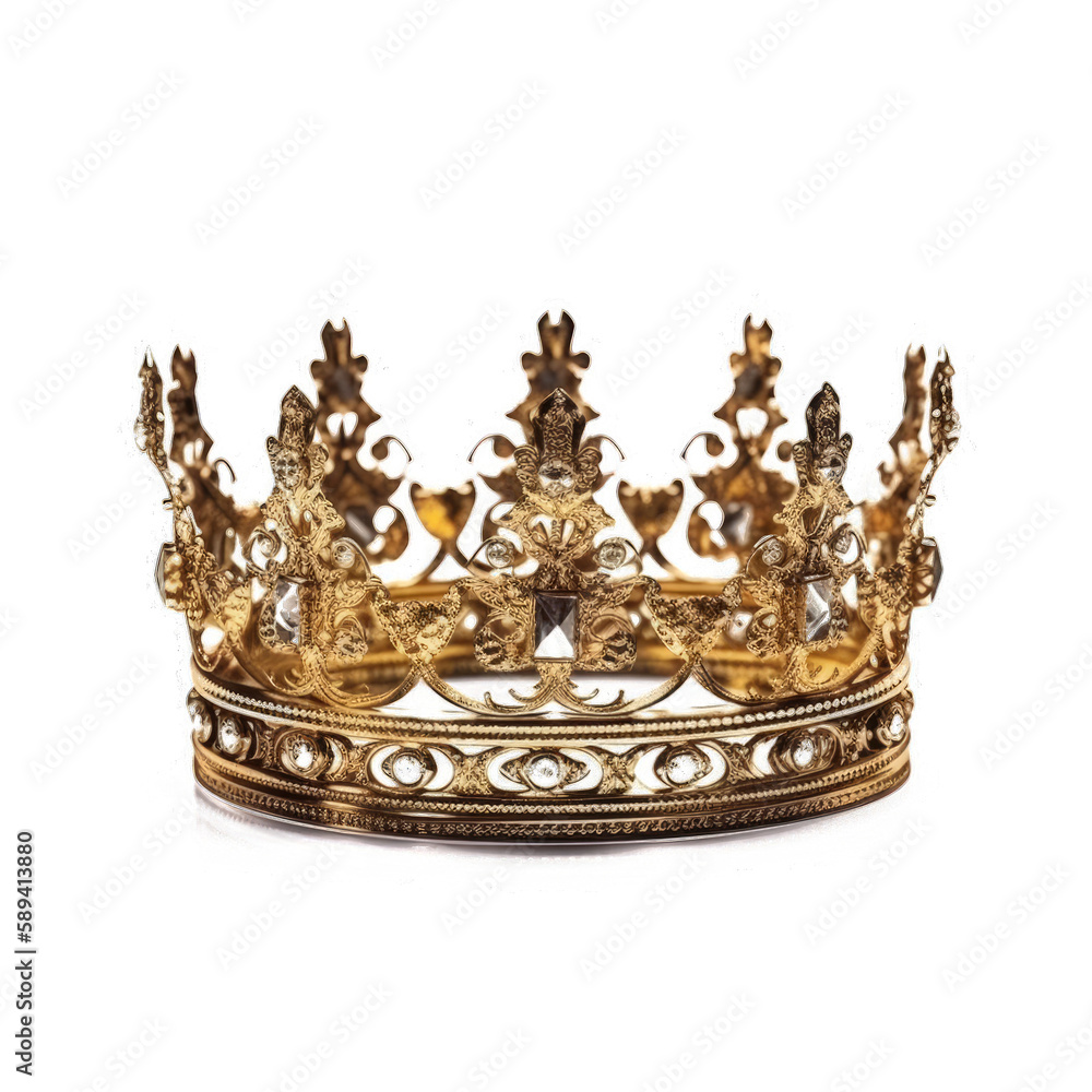 golden crown on transparent background , ai generated Stock ...