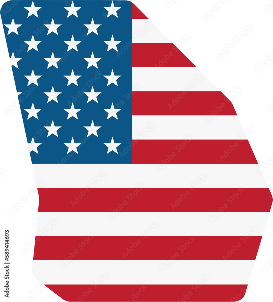 Obraz premium outline drawing of georgia state map on usa flag.