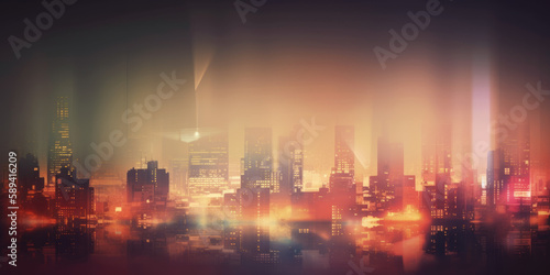 Abstract night light city   Generative Ai