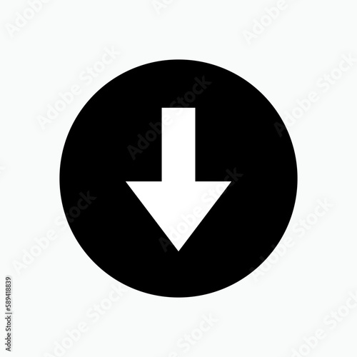Free Download Down Arrow Icon - Vector, Download Symbol for Design, Presentation, Website or Apps Elements.    - GFXLoad