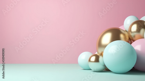 Balloon Background. Illustration AI Generative.
