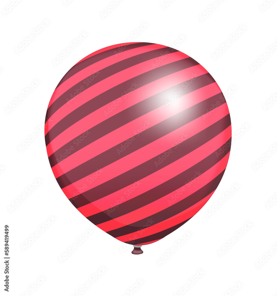 Rubber balloon illustration with simple pattern (realistic)