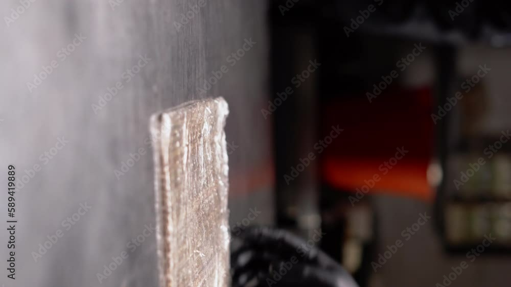 Preparation of a sushi roll in restaurant, close up. Bamboo mat for rolling sushi at restaurant cuisine Preparation of a sushi roll in restaurant, close up. Bamboo mat for rolling sushi at restaurant cuisine