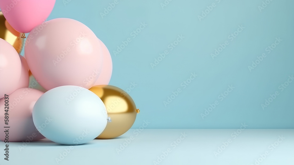 Balloon Background. Illustration AI Generative. Balloon Background. Illustration AI Generative.