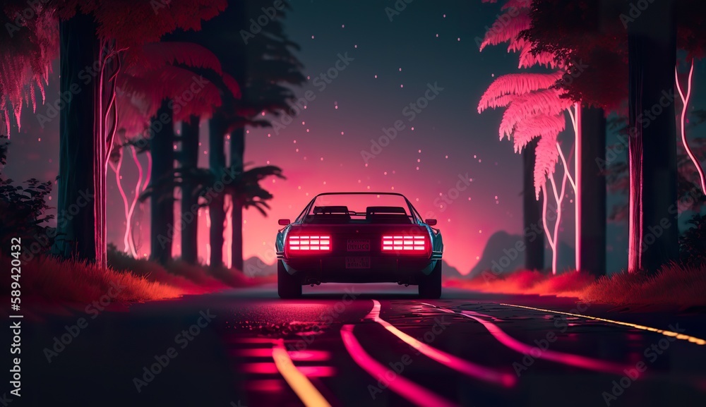 synthwave Electro car (ai generate)