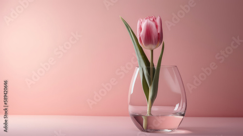 Tulip flowers background. Illustration Generative AI