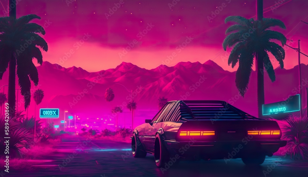 synthwave Vaporwave cinematic effects (ai generate)