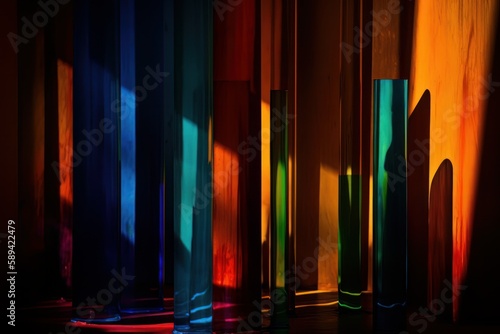 Abstract colorful background with dramatic light and shadow. Generative AI