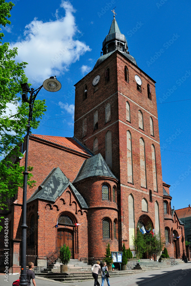 Church of John the Baptist in Biskupiec, town in Warmia-Masuria voivodeship. Poland