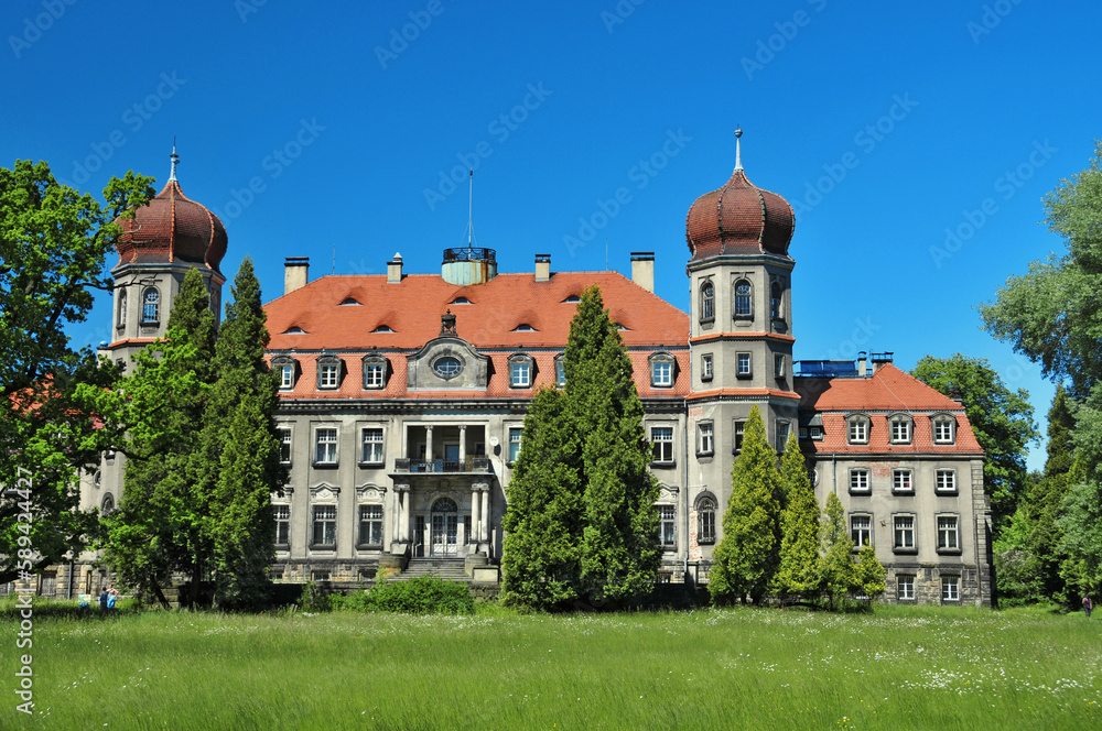 Neo-Baroque Palace of Donnersmarck in Brynek, Silesian Voivodeship, Poland.