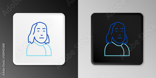 Line Benjamin Franklin icon isolated on grey background. Colorful outline concept. Vector