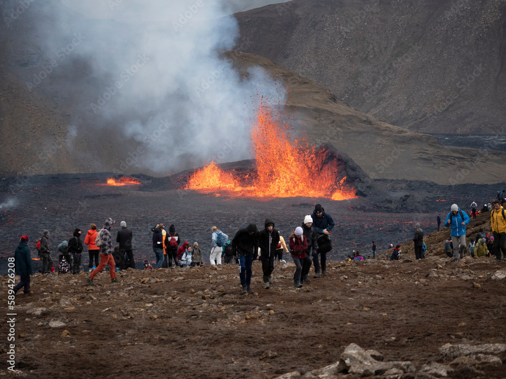 Volcano eruption  in Mt. Fagradalsfjall August 2022
