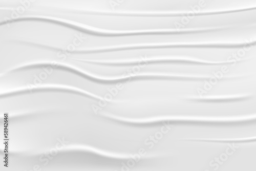 Texture white with wet paper effect, gray background for web design. Old cardboard cover template with folds and crumpled elements, vector illustration.