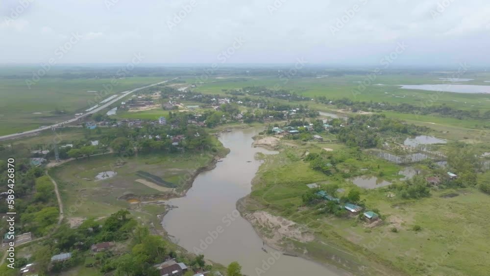 Aerial view of the river Aerial view of the river