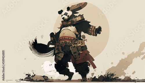 panda warrior (ai generate)