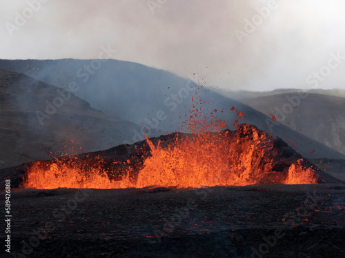 Volcano eruption in Mt. Fagradalsfjall August 2022 