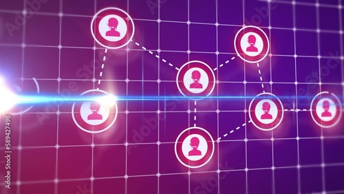 Dispatcher Icons Connection Animation. Technical Support. Customer Service Concept. Omni-Channel Technology. 4K
