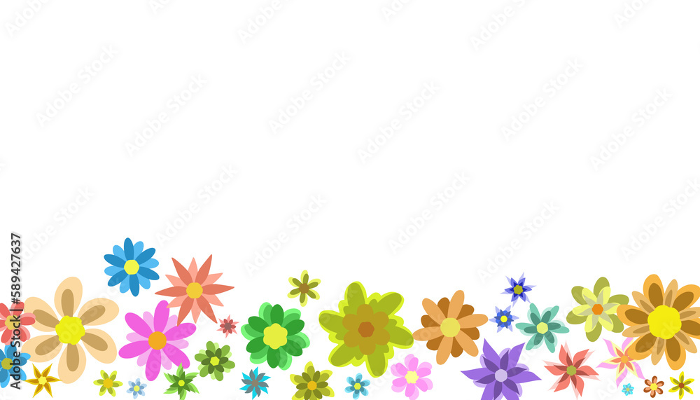 Background illustration with colorful floral plants