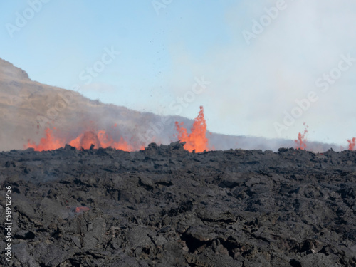 Volcano eruption in Mt. Fagradalsfjall August 2022 