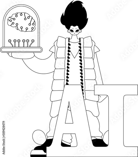 He's griping an AI model of vector linear type