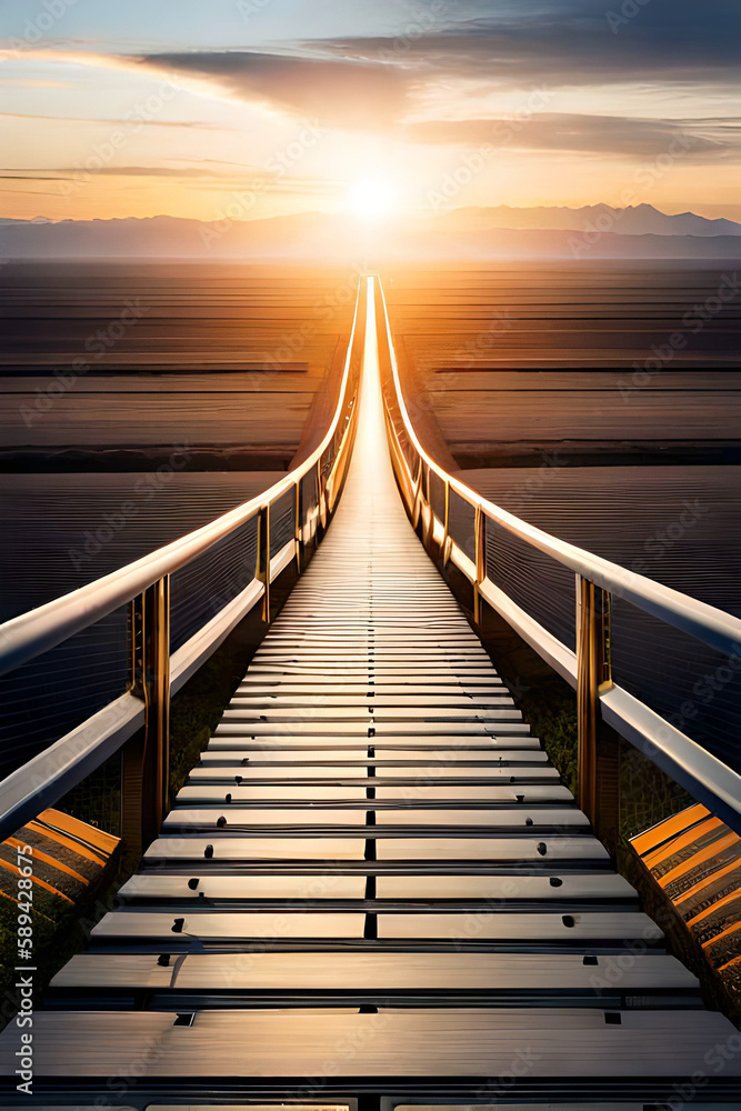 Fototapeta premium Path to the future. Ai generated