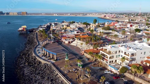 Rocky Point Malecon drone view in sonora mexico photo